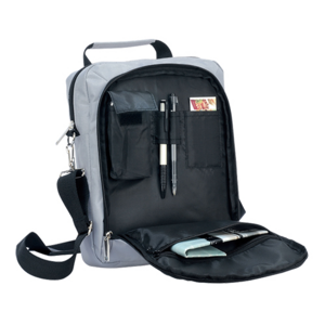 TX-049, Mochila de hombro fabricada en poliester con porta tablet (mini) y compartimentos interiores para accesorios, colores: gris, rojo, azul y negro