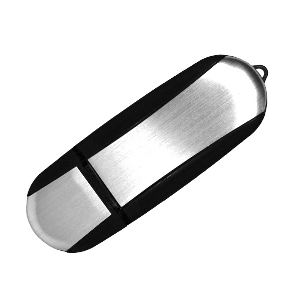 USB029, USB Curve. USB con acabados en aluminio, enciende una tenue luz roja al conectarse al equipo.