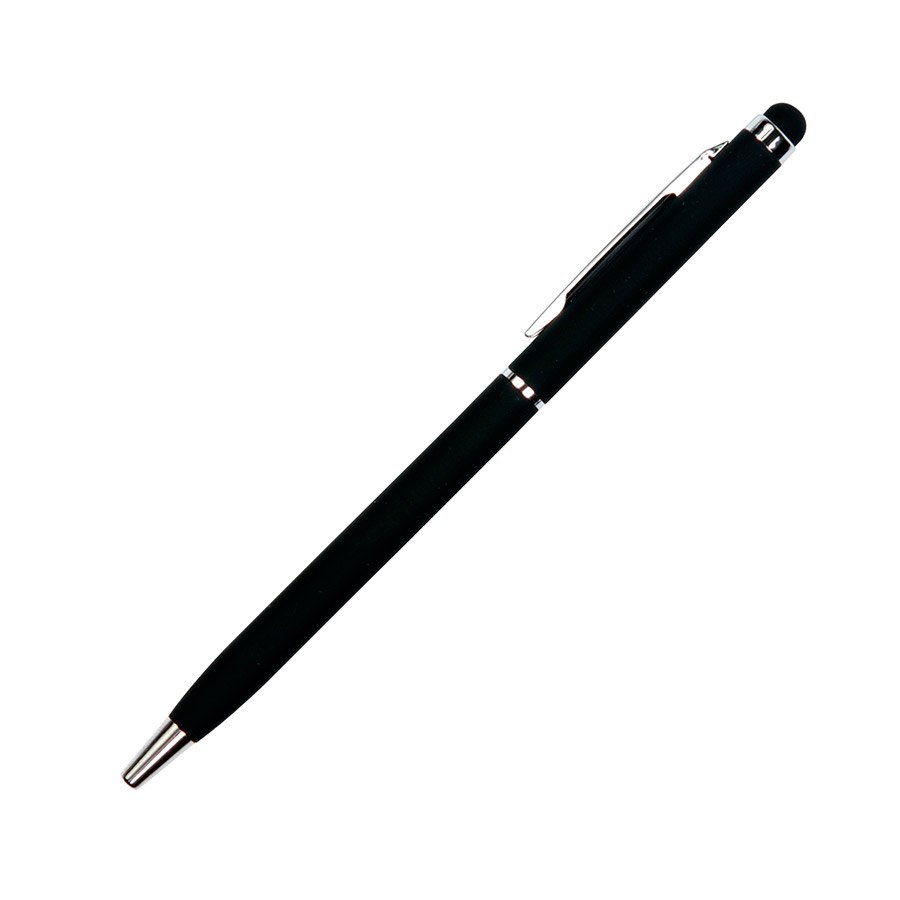 BL-175, Bolígrafo con barril de aluminio, clip metálico, punta plástica, con touch en la parte superior. Tinta de escritura azul.