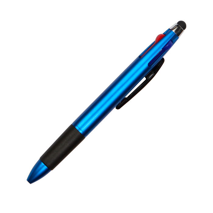 BL-178, Pluma promocional4 en 1, con barril de plástico ABS, clip de plástico y touch en la parte superior, 4 colores de escritura (azul, negro, rojo, verde).