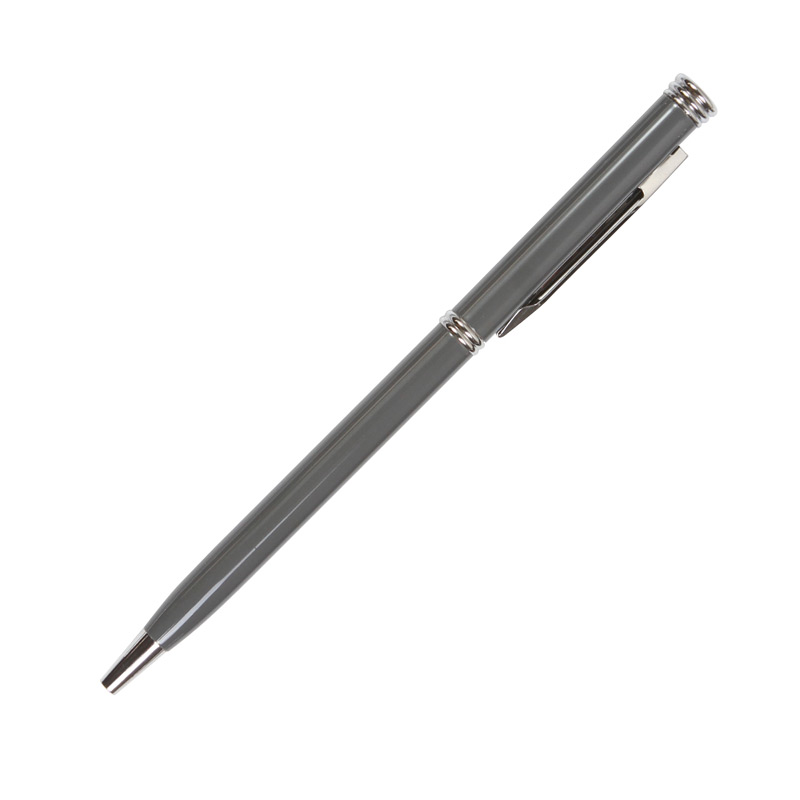 BL-185, Bolígrafo Vindoli. Bolígrafo con barril fabricado en aluminio, mecanismo twist, detalle cromado y clip metálico. Peso 15 gramos. Tinta de escritura negra.