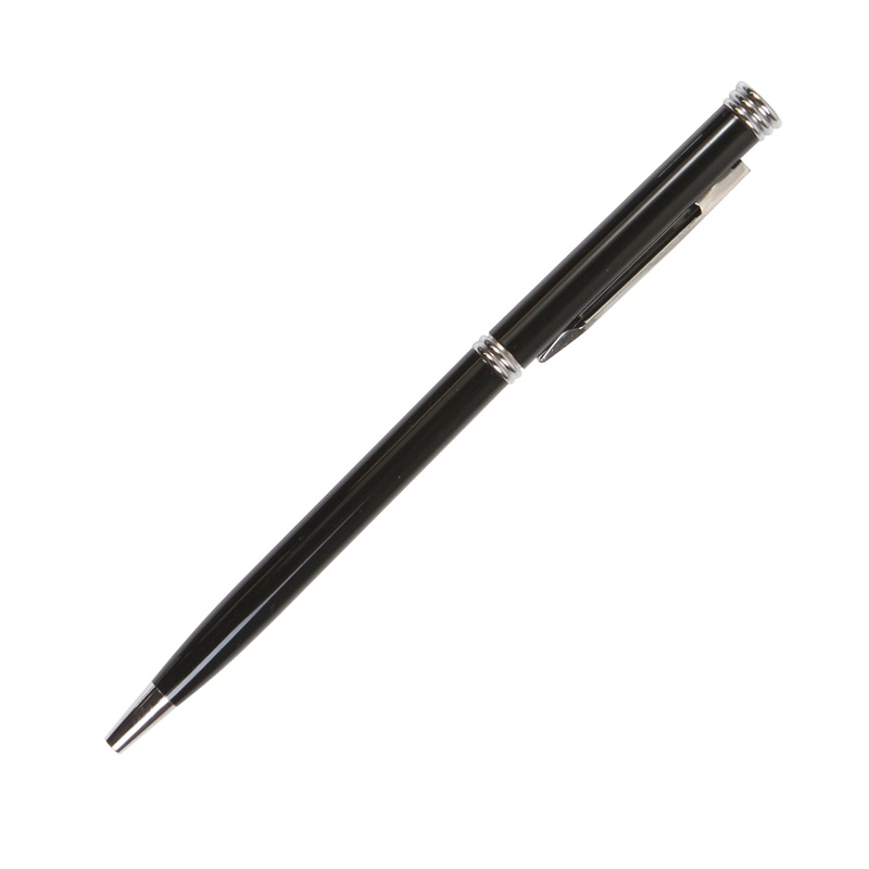 BL-185, Bolígrafo Vindoli. Bolígrafo con barril fabricado en aluminio, mecanismo twist, detalle cromado y clip metálico. Peso 15 gramos. Tinta de escritura negra.